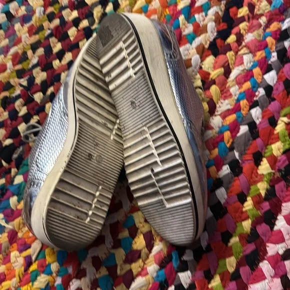 Super Cool Silver Mirrored Oxford Women's Shoes - Picture 3 of 3